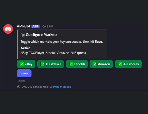 Discord bot markets command